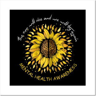 Mental Health Awareness Sunflower Suicide Prevention Posters and Art